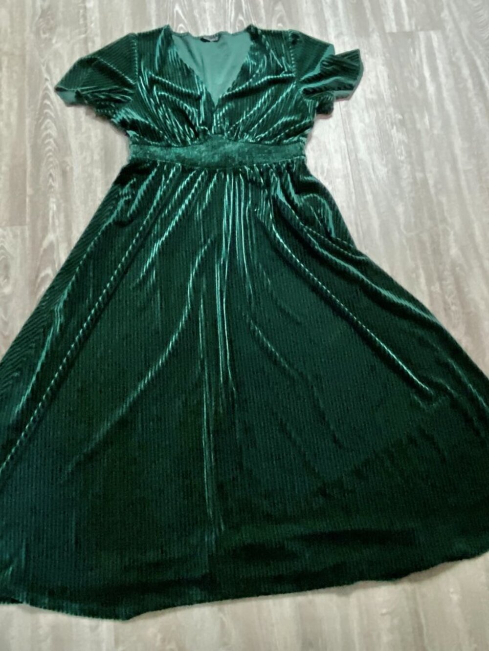 Simplee Jewel Velour Rib Knit Empire Waist 20s Romantic Edwardian Maxi Dress XL